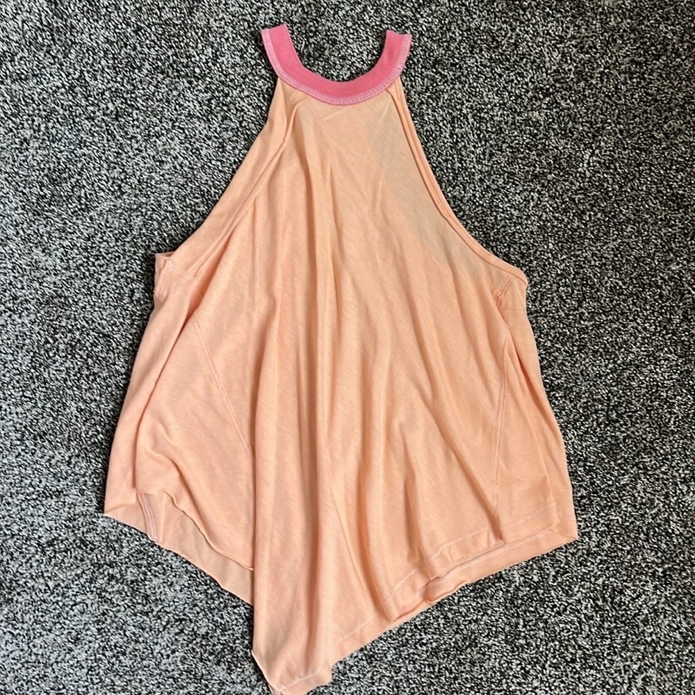 Free People Orange & Pink Flowy Tank, NWOT